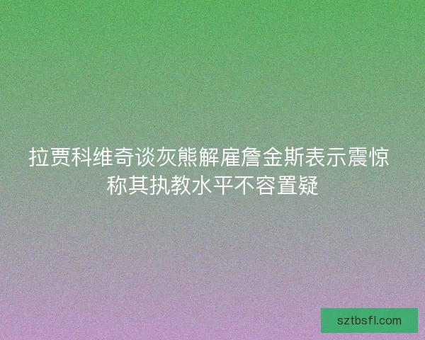 拉贾科维奇谈灰熊解雇詹金斯表示震惊 称其执教水平不容置疑
